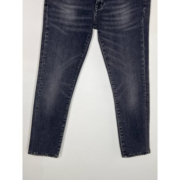 R13 Kate Mid-Rise Whiskered Denim Skinny Jeans Aiden Black Women's Size 26 - Picture 4 of 10